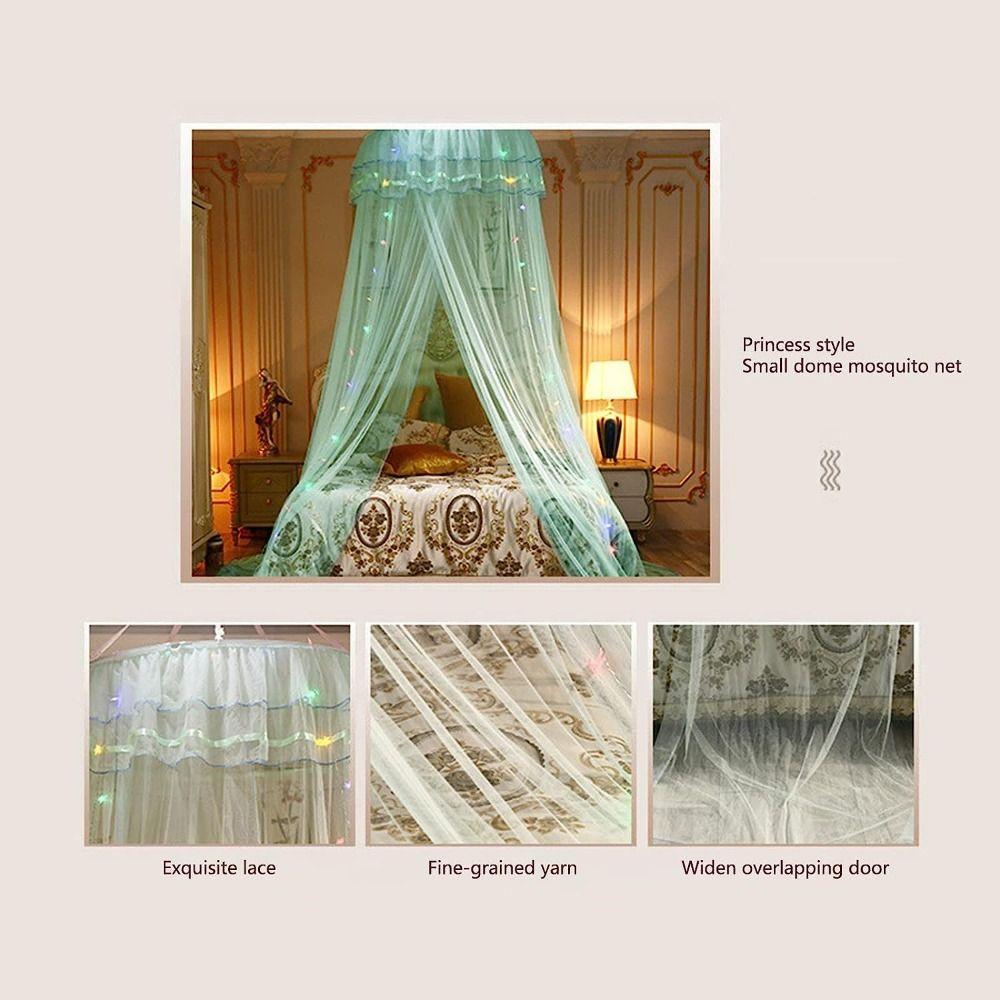 Acetate Fibre Mosquito Net Solid Color with LED light Princess Bed Canopy Canopy Curtains Easy Installation Dome Bed Netting