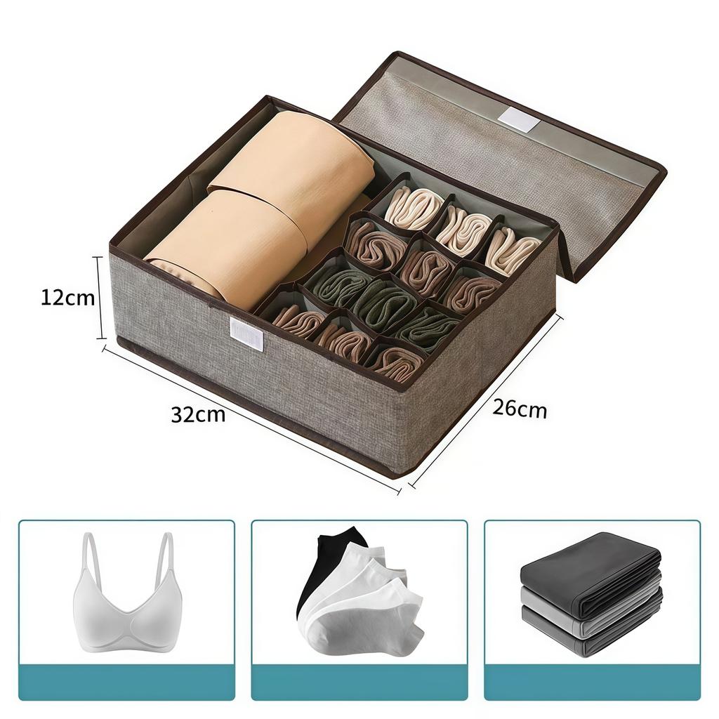 Bedroom Three-in-One Wardrobe Organizer Drawer Style Storage Box for Ties Socks Underwear Lid Dust Proof And Moisture Control