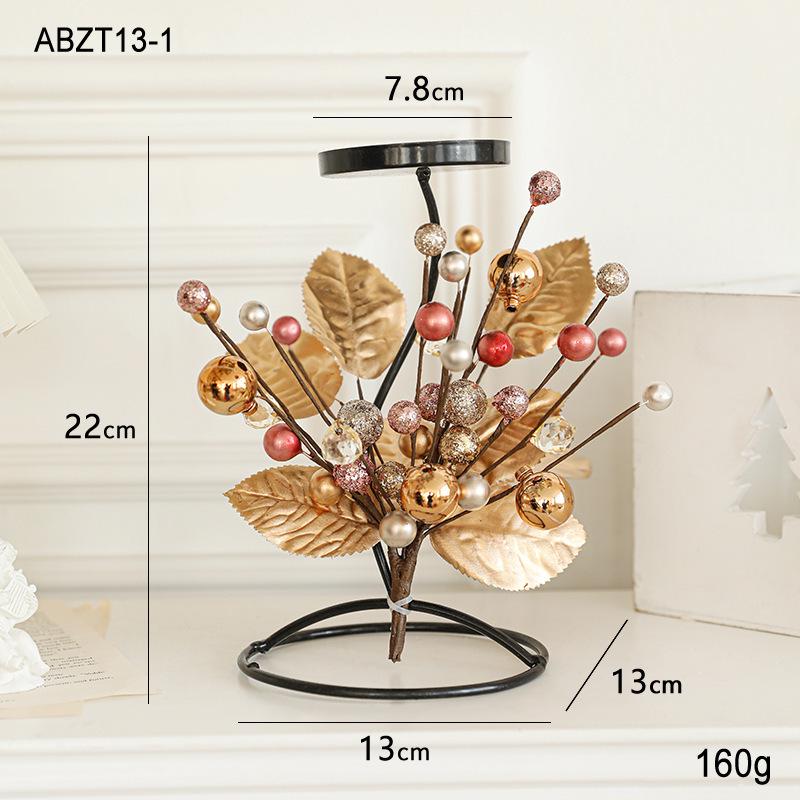 Luxury Wrought Iron Christmas Candle Holder Wreath for Dining Table Decor