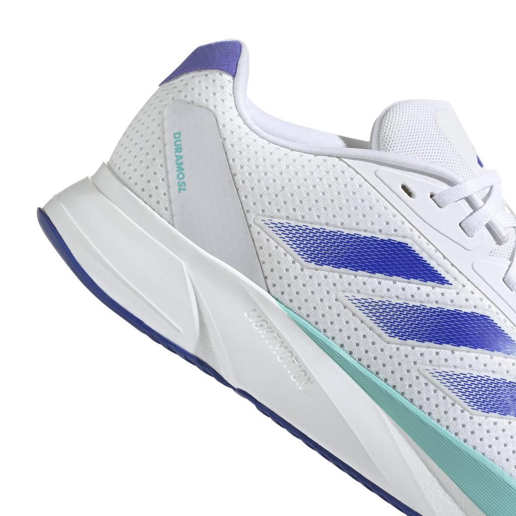 Adidas Duramo SL LZQ32 Running Footwear Aqua Size cm Shoes, White/Lucid Blue/Flash (IF9481), 27.0