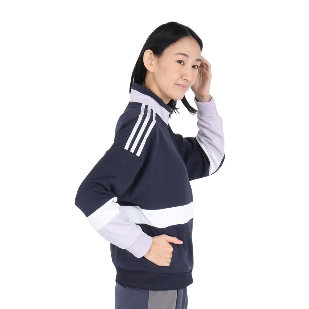 Adidas KTX55 Team Track Top in Legend Dawn Size L Women's Ink/Silver (JG8140),