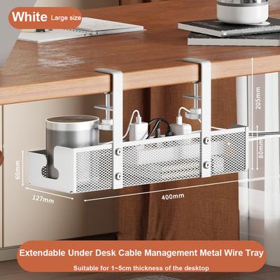 Úložný stojan pod stôl Kovový žľab na správu káblov Organizér na káble na domáci kancelársky stôl Bez vŕtania Kuchynské úložné príslušenstvo