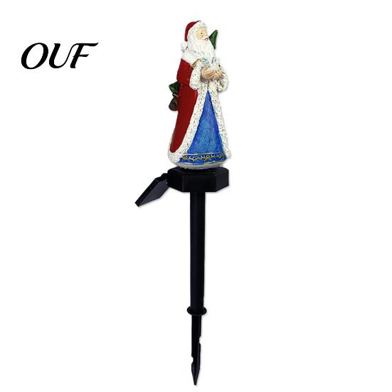 Weather Resistant Garden Night Lights Christmas Solar Stake Lights, Santa Claus Figurine Lamp, Waterproof Outdoor Holiday Lighting for Landscape Light