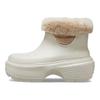 Crocs Stomp Lined Boot Comfortable Durable Short Boots Women Boots White 208718-160