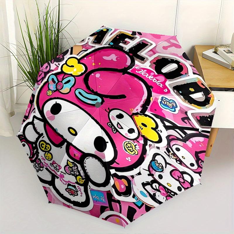 

Hello Kitty,Melody Automatic Folding Umbrella-Simple 8-Rib Design, Bright Cartoon Pattern, Durable Iron Frame, Suitable For Travel, Outdoor,