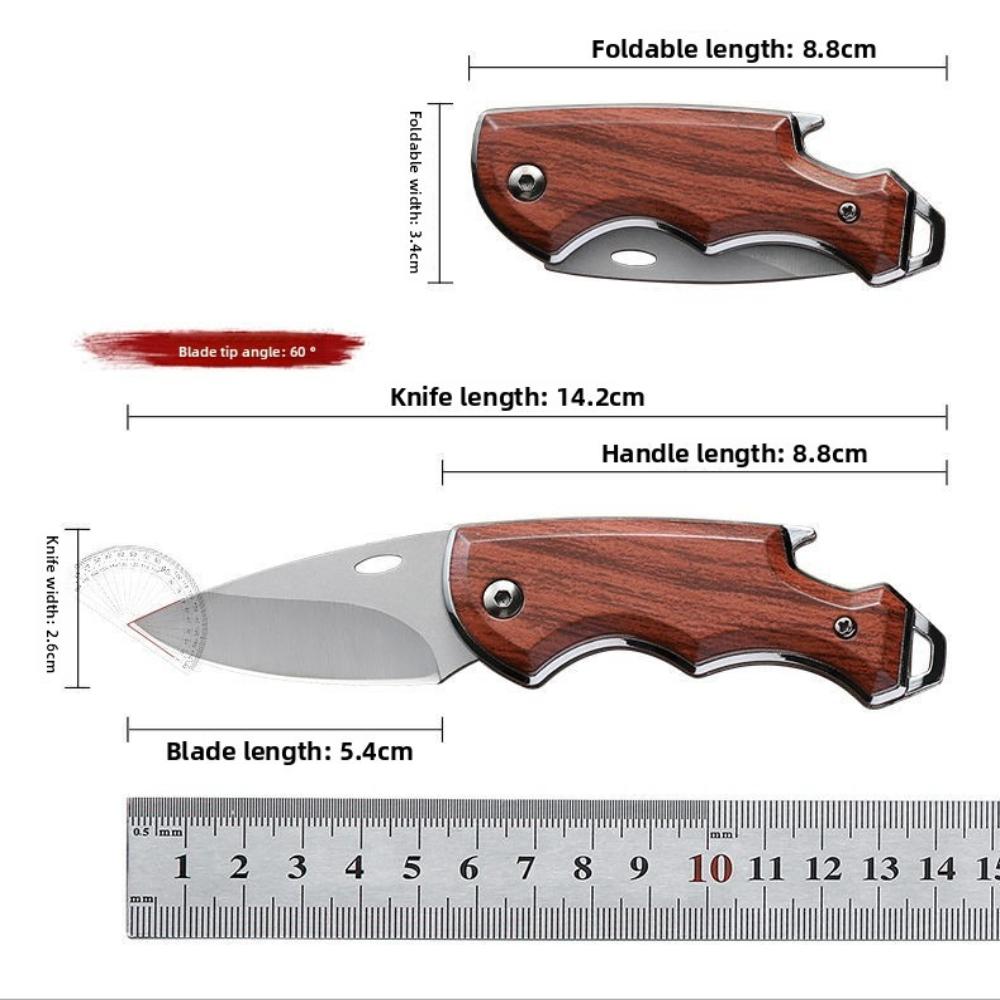 Stainless Steel Knife Mini Knife Folding High-strength Sharp Tactical Knife with Carabiner Housekeeper Portable Protective Knife