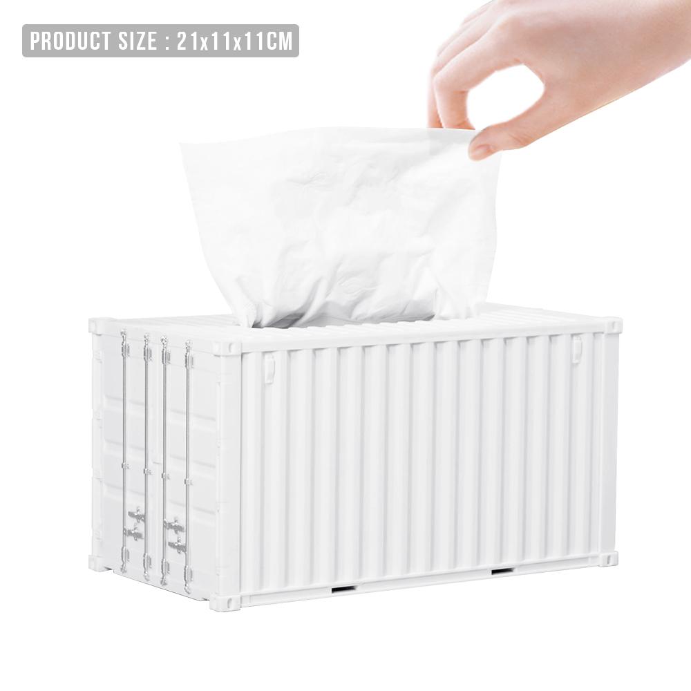 Mini-Versandbehälter Modell Auto Tissue Box Benutzerdefinierte Desktop Servietten Organizer Kreativer Kunststoff Wohnzimmer Kosmetiktücherhalter
