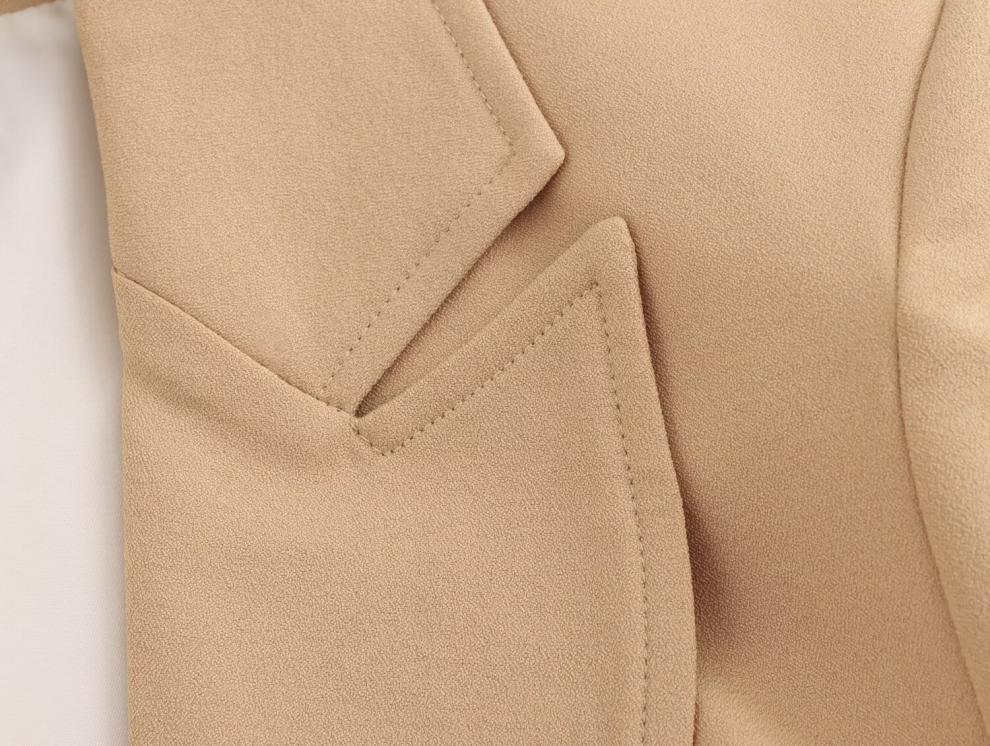 Autumn European & American High Street Women's Slim Fit Suit Jacket with Golden Buttons