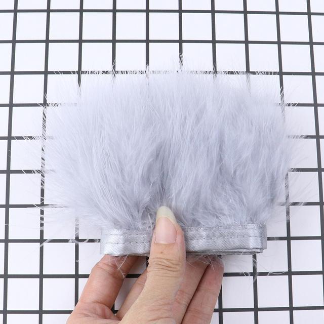 Feather8-10cm Fluffy Turkey Feather Trim On Ribbon – 1-10m Natural Feathers Fringe for Sewing, DIY Crafts, Wedding & Clothing Decor