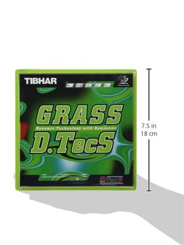 TIBHAR Table Tennis Rubber, Grass D-Tex, High Tension, High Grain, BT018603, Red, OX