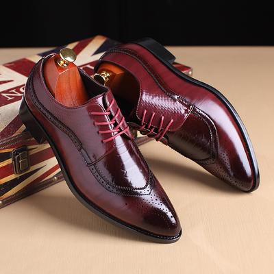 High Quality Italian Leather Shoes Designer Men Bullock Casual Shoes Fashion Business Dress Shoes Pointed Toe Wedding Party Shoe