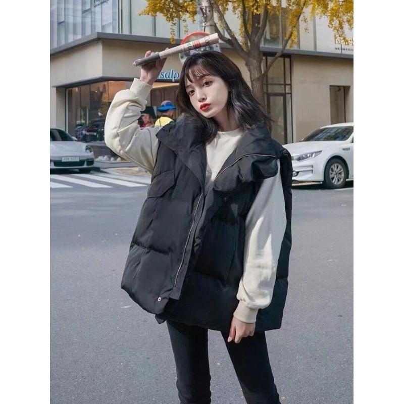Winter New Down Cotton Vest Women's Versatile Korean Version Loose Large Size Vest Thermal Vest Jacket