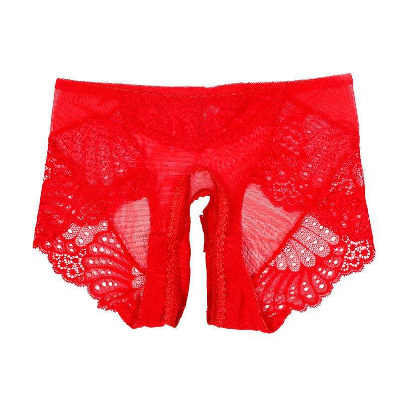 Sexy Free Transparent Open Lady Sexy Triangle Underwear Ultra-Thin Crotch Underwear Soft Mesh Temptation See-through