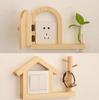 Comutator Lumină Decorativ Priză Autocolant Perete Capac Protector Dublu Design Casă Lemn 3D Casă Creativ Modern Minimalist