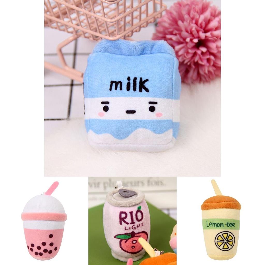 Lemon Milk Boba Cup Soft Plush Toy Pendant Perfect Gift