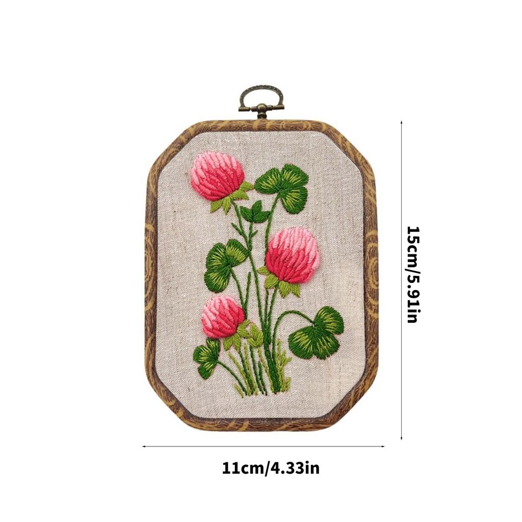 Blumenstickerei-Set mit Stickrahmen Anleitung Stickstoff Garn und Nadel Anfänger Stickerei-Zubehör