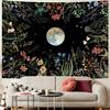 VIKAMA Moonlit Garden Tapestry Dark Forest Floral  Full Moon Wall Hanging for Bedroom Living Room Homestay Decor
