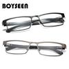 BOYSEEN Men Titanium Alloy Reading Glasses Non Spherical 12 Layer Coated Lenses Retro Business Hyperopia Prescription Eyeglasses
