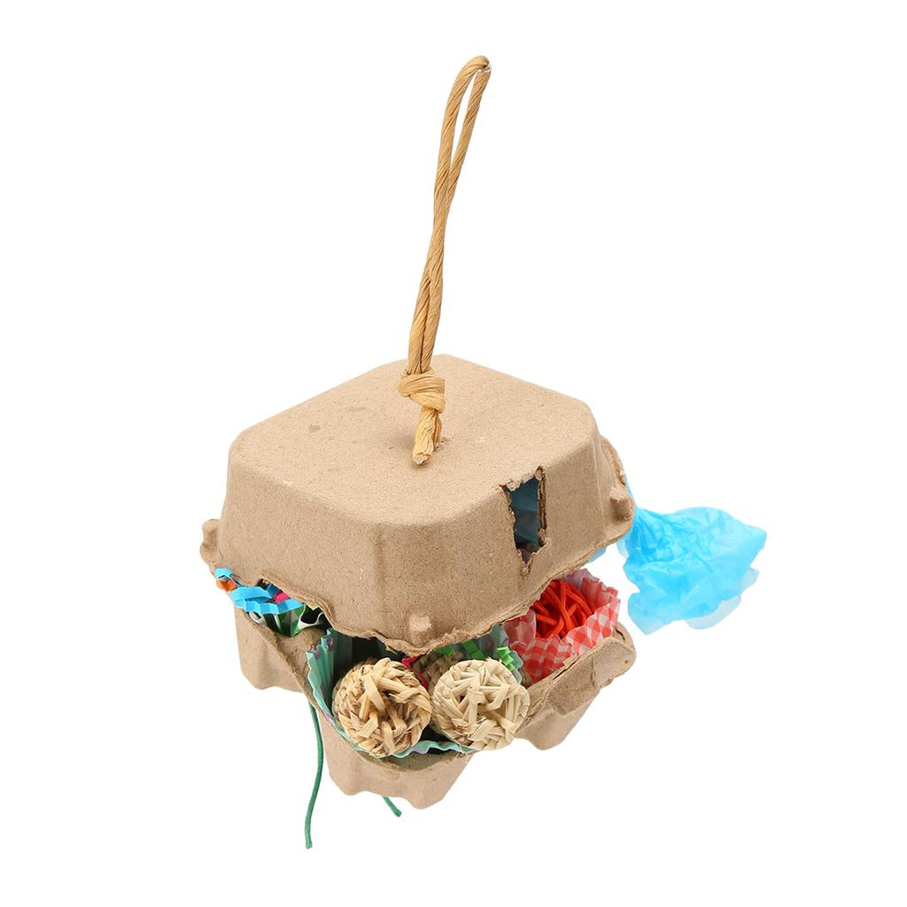Bird Foraging Box Toys Fun Colorful Shredding Paper Sola Wood Rattan Ball Grass Rope Parrot Foraging Toys