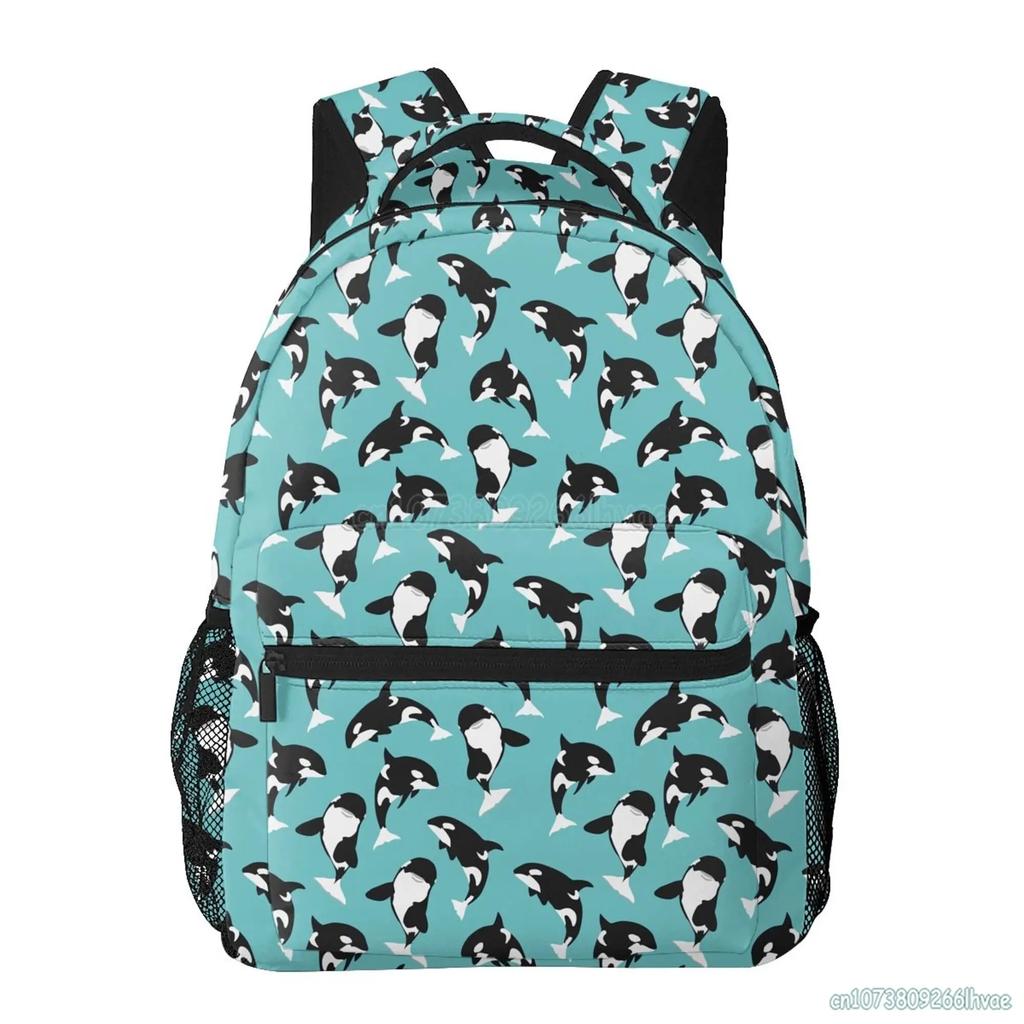 Killer Whale Orca Theme Travel Backpack for Women Men 15.6 Inch Durable Lightweight Student Book Bag Hiking Camping Daypack