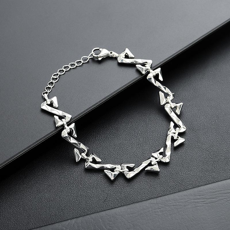 Silver Geometric Twisted Thorn Line Chain Bracelet for Women Men Niche Design Hiphop Bracelets Party Jewelry Accessories