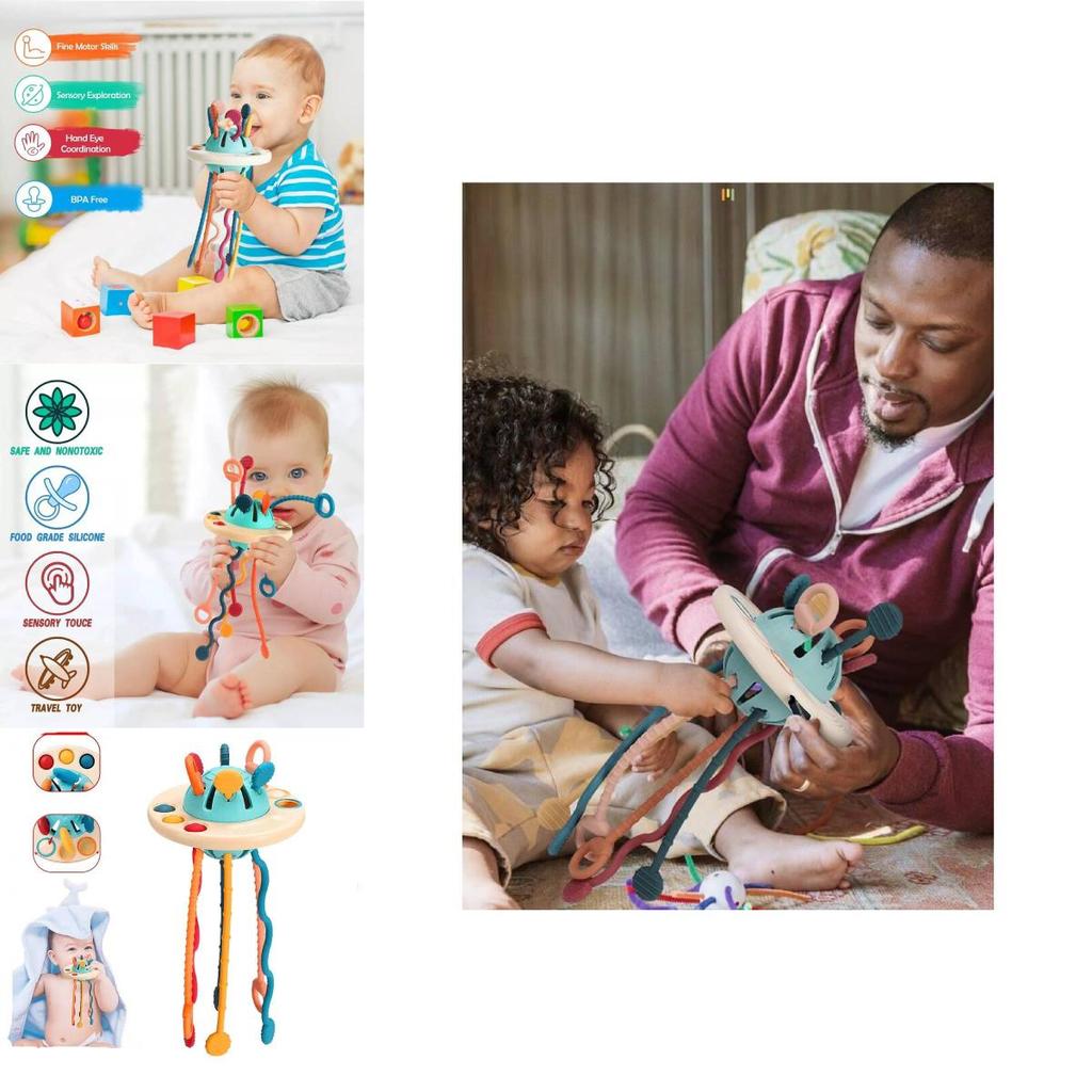 Colorful Soft Grab Pull Toy For Enhanced Grip And Coordination Skills