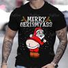 Men's Christmas 3D Printed T-shirt Short Sleeved T-shirt Casual Party Christmas Gift Fun Holiday Pattern Round Neck Top Summer Fashion Clothing