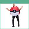 Kostium Cosplay Pokemon Poke Ball na Halloween z poliestru dla dorosłych
