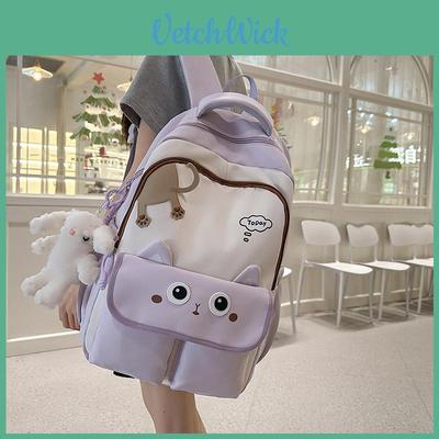 Minimalist Backpack For Travel And School With Cat Design