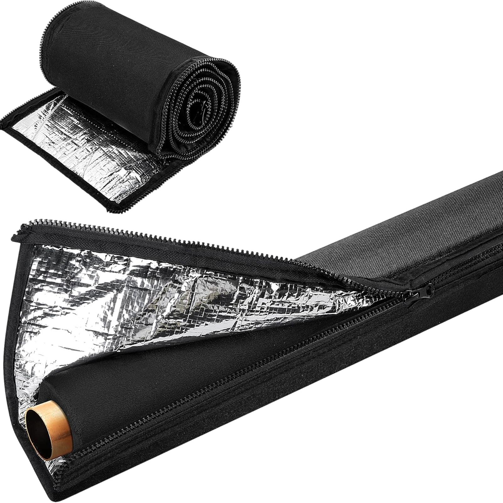 

Air Conditioning Pipe Protective Sleeve Heat Resistant Aluminum Foil Coating Waterproof Oxford Cloth Easy Closure чёрный