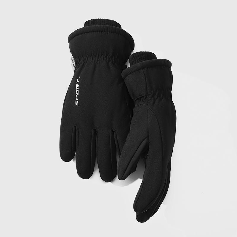 Black Cold Weather Keep Warm Thermal Winter Snowboarding Ski Gloves with Wrist Strap Free чёрный