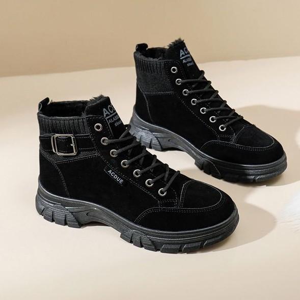 

Women s Lightweight Comfortable Thick Sole Winter Warm Cold Padded Snow Boots Non-slip Wear Outdoor Leisure Sports Fur One Cotton Boots 40 чорний
