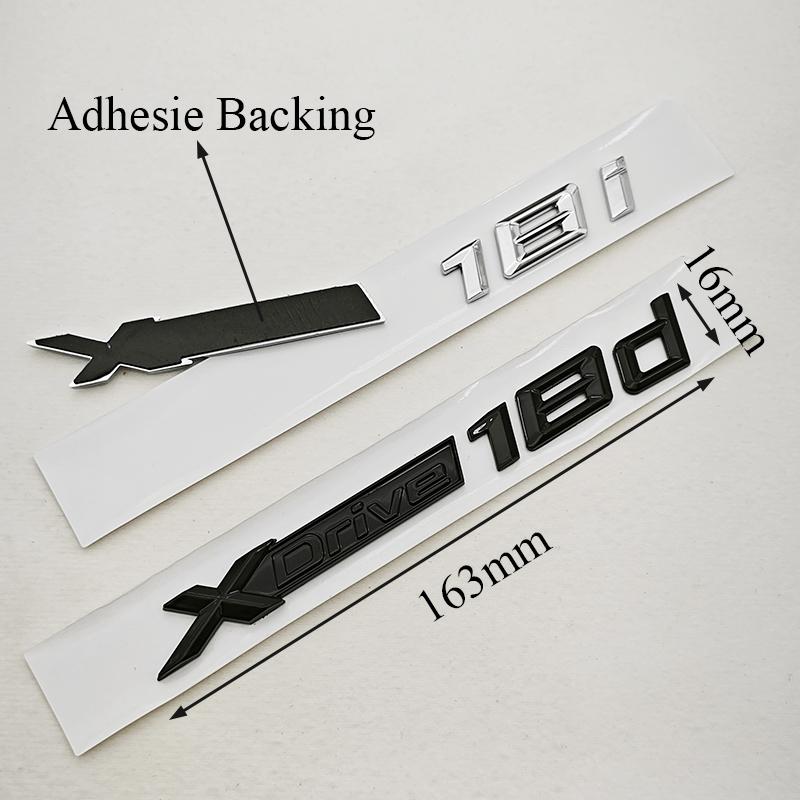 3D ABS Car Rear Trunk Badge Side Fender Emblem Logo XDrive 18i Sticker For BMW X1 F48 X Drive 18i Auto Exterior Accessories