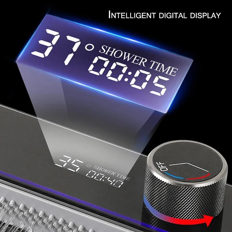 304 High 1uality Intelligent Digital Display  Waterfall Kitchen Sink Large Single Slot Integrated Digital Display Faucet Set