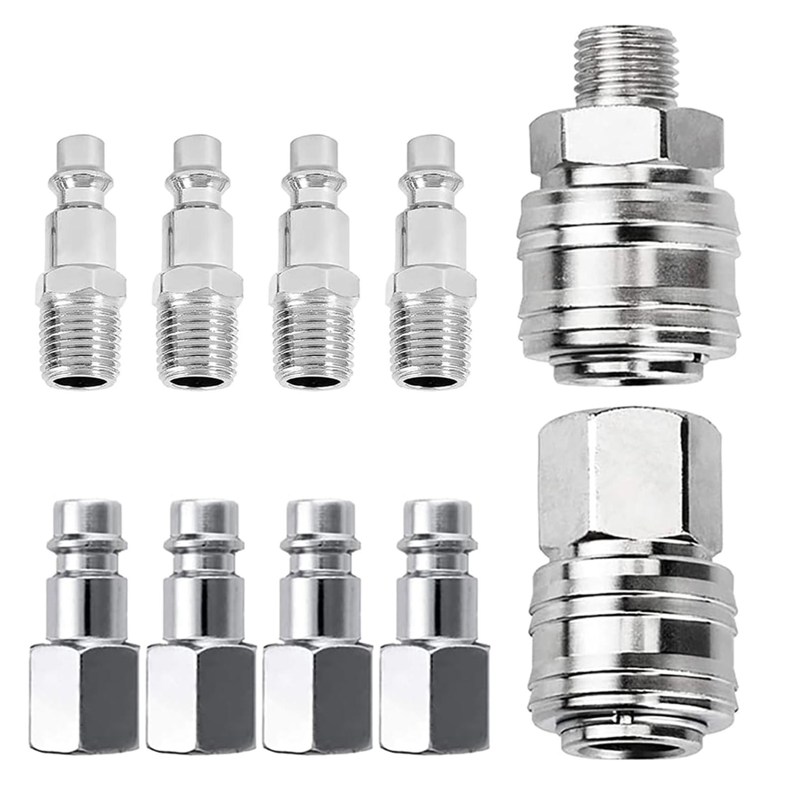 

Pack of 10 Euro Compressed Air Coupling 1/4 Inch BSP Quick Coupling for Hoses Coupling Plug Air Line Hose Compressor Fit