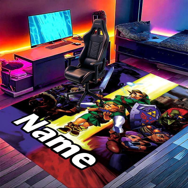 Custom Name Personalized The Legend of Zelda Print Carpet, Versatile Home Decor Rug, for Playroom, Apartment, Balcony, Entryway, Hallway Gift