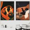 1PC Funny Black White Cats Red Wine Poster Poster Print Home Living Room Bedroom Entrance Bar Cafe Art Canvas Painting Decor