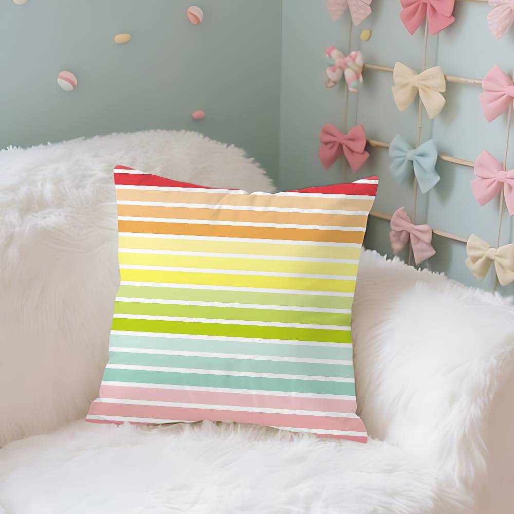 LGBT Rainbow Flag Pillow Case Throw Pillow Cover Nordic Vintage Style Cushion Covers Home Living Room Sofa Couch Seat