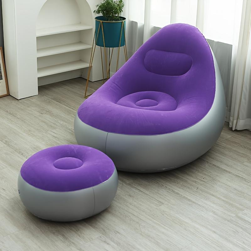 Thickened Inflatable Lounger Set with Footrest and Air Pump, Foldable Reclining Sofa for Home and Outdoor Use