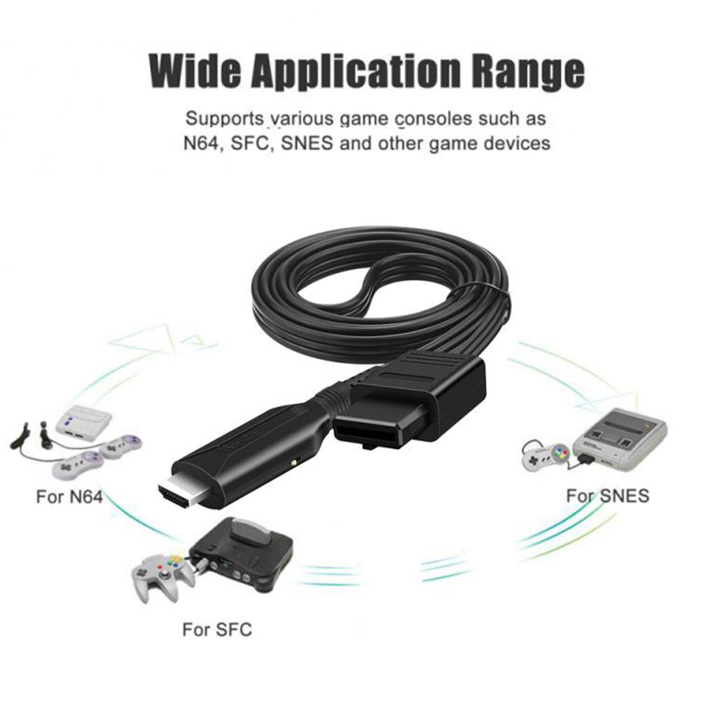 N64 To HDMI Converter Adapter Cable for GameCube SNES Plug and Play Full Digital Transmission Enhanced Video Quality Prevent