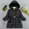 Winter Girls Coat Keep Warm Thicken Kids Jacket Hooded Zipper Fur Collar Princess Outerwear Children Clothing