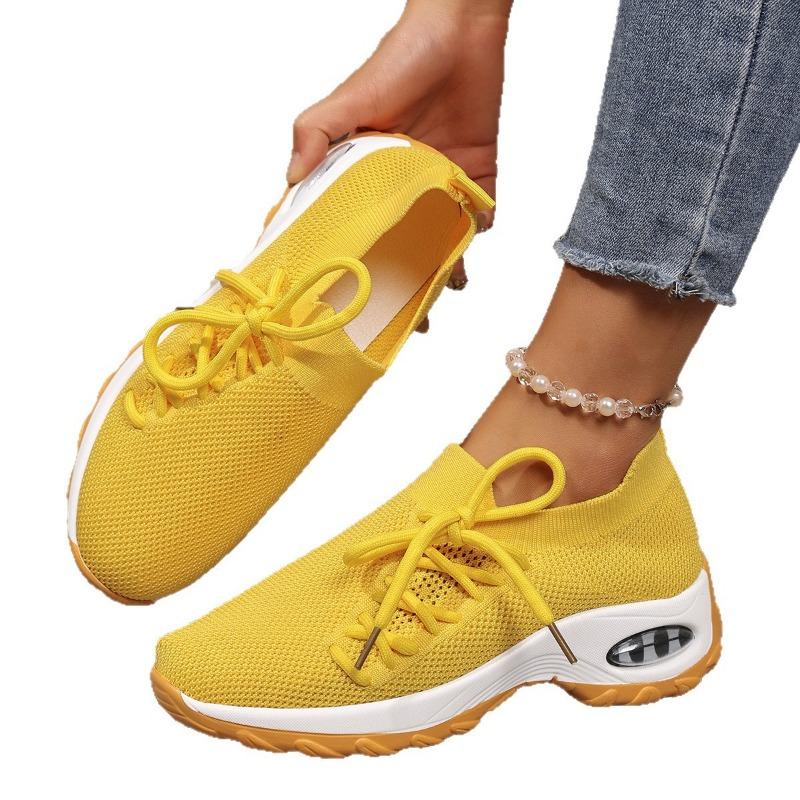 Wish Large Size Women's Shoes New Sports Shoes Women's Flying Woven Socks Shoes Rocking Shoes Casual Running Shoes