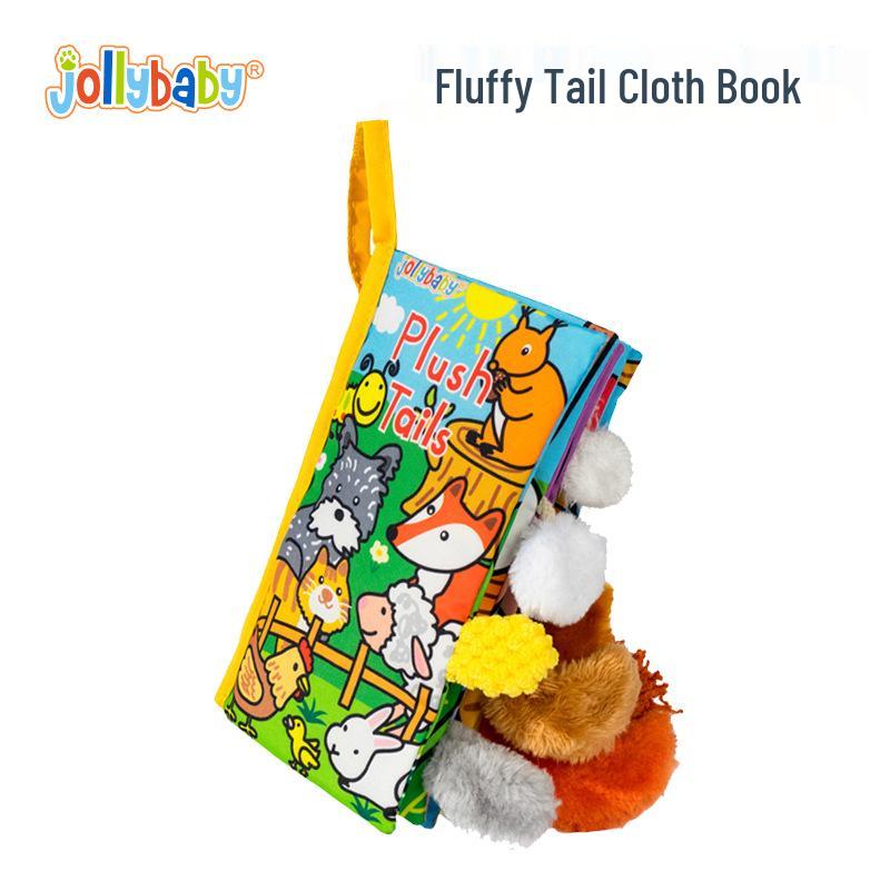 Jollybaby Animal Tail Peek-a-Boo Cloth Book - Baby Toy for Early Education (0-3 Years)