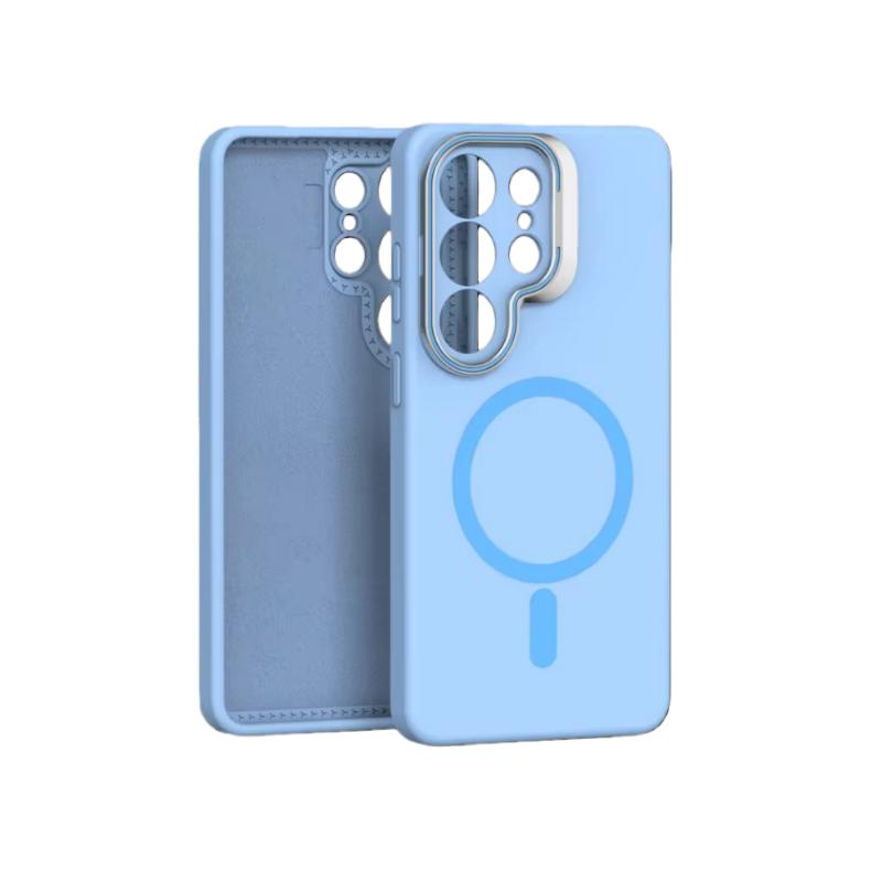 For Magsafe Liquid Silicone Case For Samsung Galaxy S26 S25 S24 S23 Ultra Edge Funda S25 Ultra Metal Lens Protect Magnetic Cover