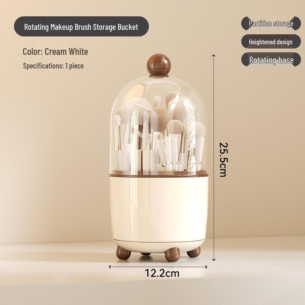 Luxuriöse drehbare staubdichte Aufbewahrungsbox für Make-up-Pinsel