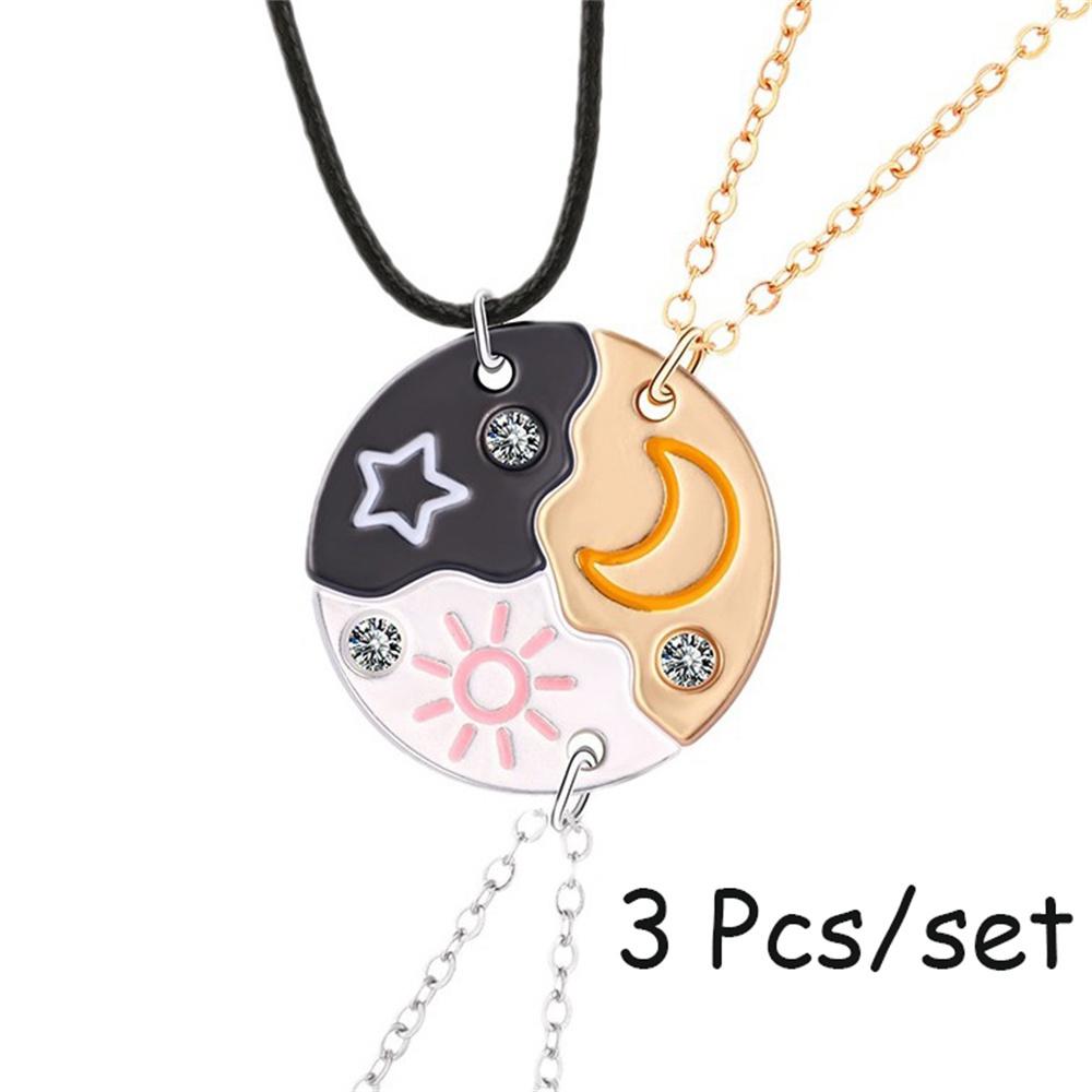 3/4 Pcs/Set Best Friends Pendant Necklace for Women Avocado Lover Broken Heart Clavicle Chain BFF Best Friends Jewelry Gifts