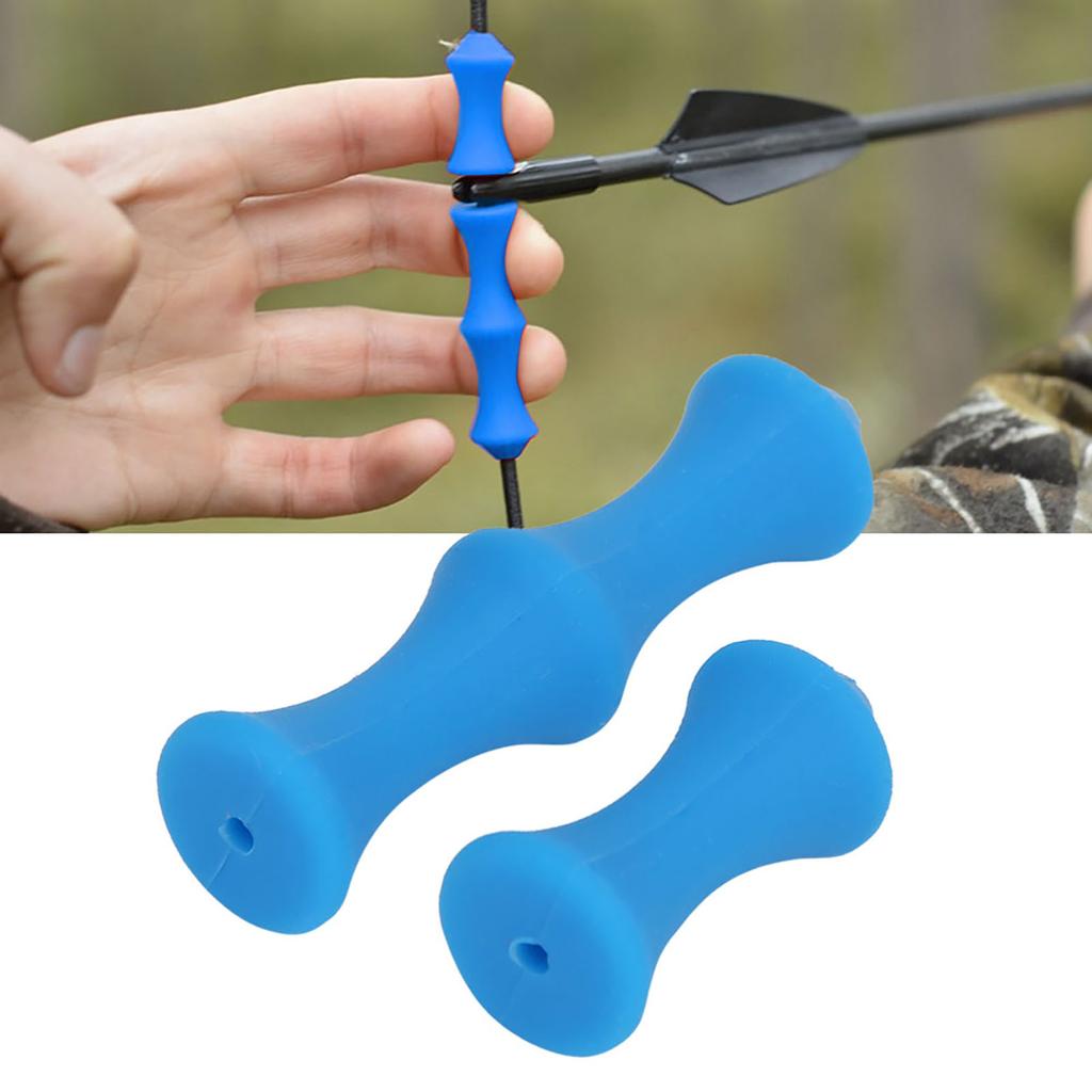 Set of Silicone Bowstring Finger Saver For Archery Hunting String Finger Guards(blue)