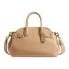Empire Carryall 26 Logo Zip Closure Leather Crossbody Shoulder Tote Medium Women's Tan