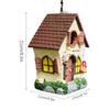 Outdoor Fairy Garden Bird House 8.3-inch Hand-painted Resin Decorated Bird Nest With Chain Waterproof Cute Bird House