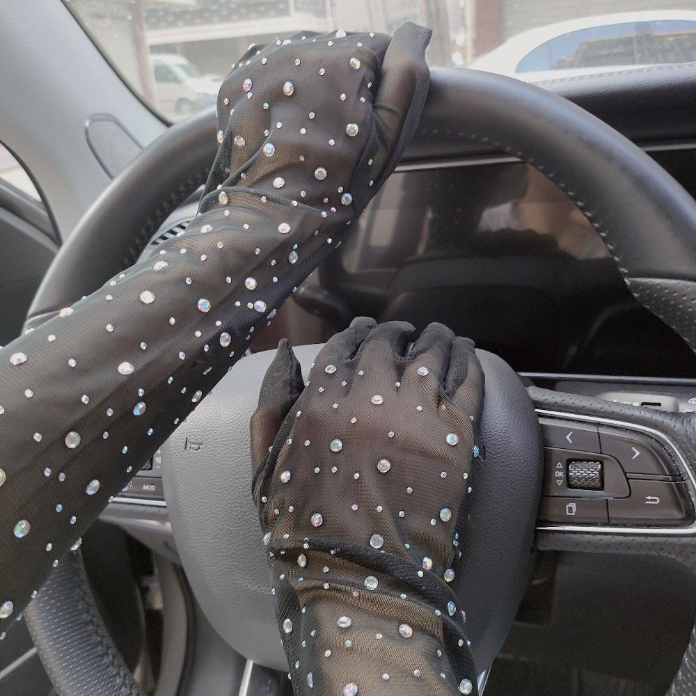 Transparent Long Gloves Mesh Bride Wedding Gloves Fashion Sun Protection Mittens Women